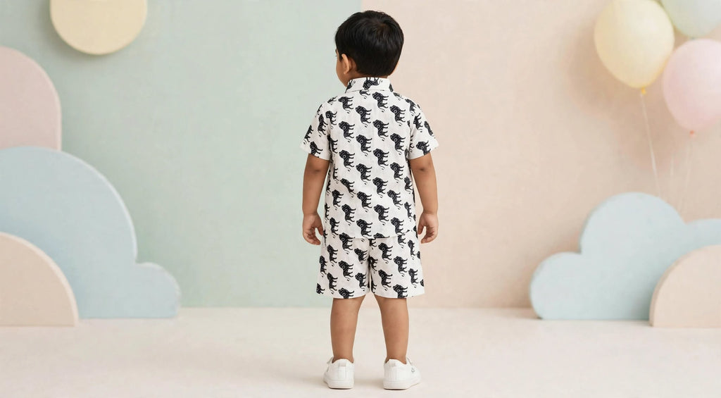 Kids Co-Ord Set , Printed Shirt & Shorts