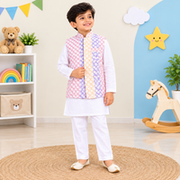 Pastel Printed Nehru Jacket for Boys