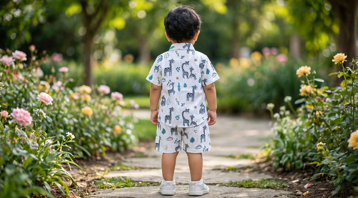 Boys Cute Animal Print Summer Co-Ord Set