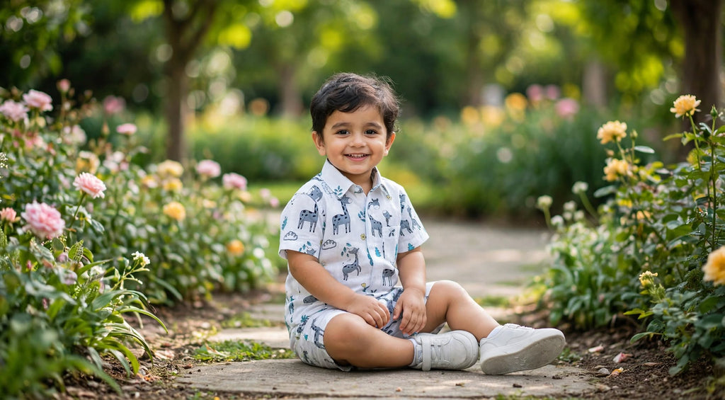 Boys Cute Animal Print Summer Co-Ord Set