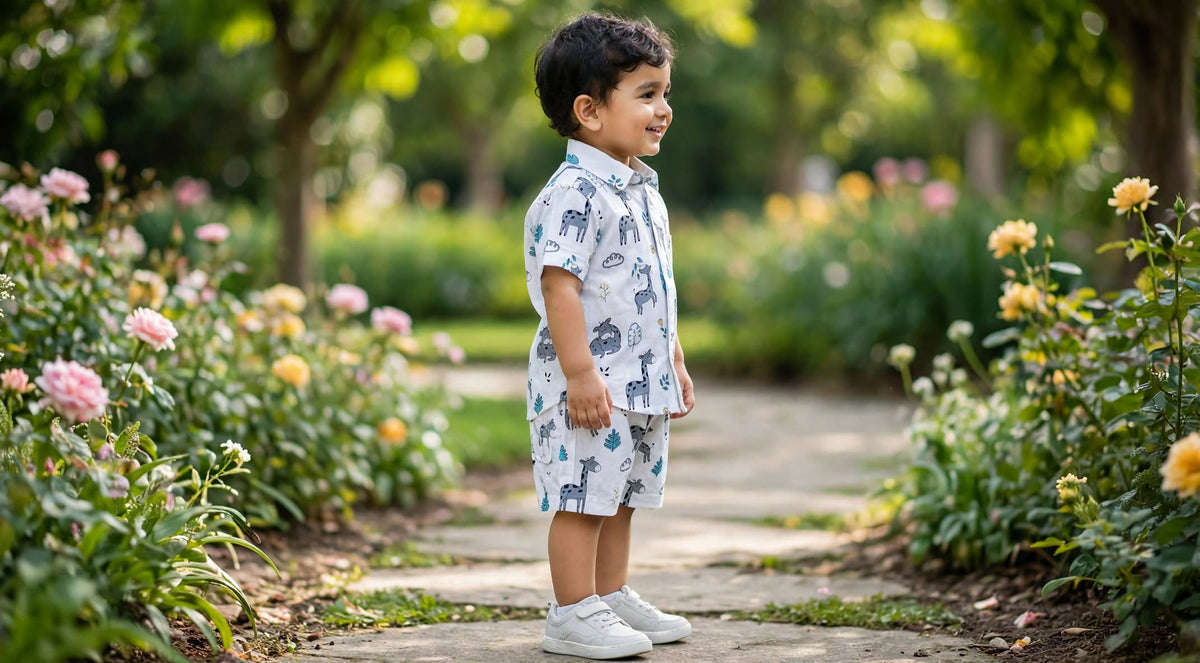 Boys Cute Animal Print Summer Co-Ord Set