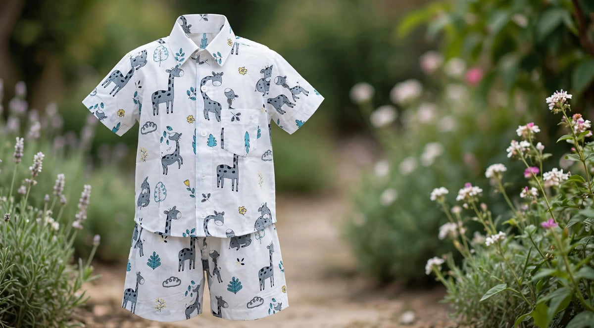 Boys Cute Animal Print Summer Co-Ord Set